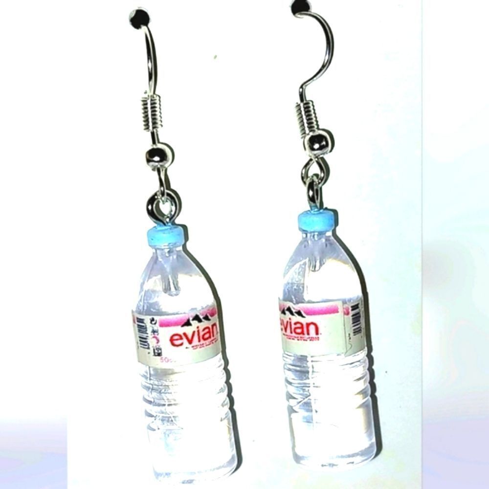 Super cute water bottle resin earrings